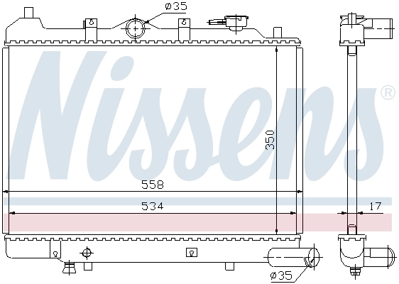 Radiador de esfriamento de motor 62442 Nissens