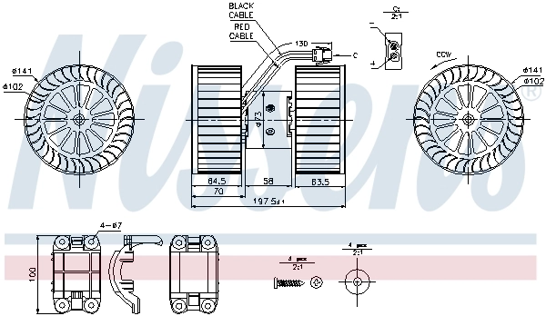 Motor de ventilador de forno (de aquecedor de salão) Nissens 87115