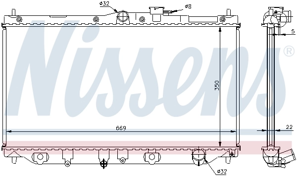 Radiador de esfriamento de motor 62279A Nissens