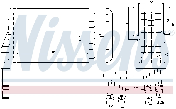 Radiador de forno (de aquecedor) Nissens 73258
