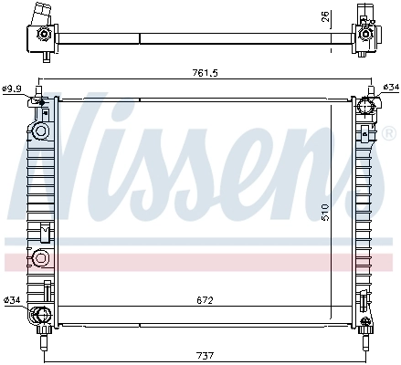 Radiador de esfriamento de motor 616905 Nissens
