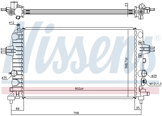 Radiador de esfriamento de motor Nissens 63028A