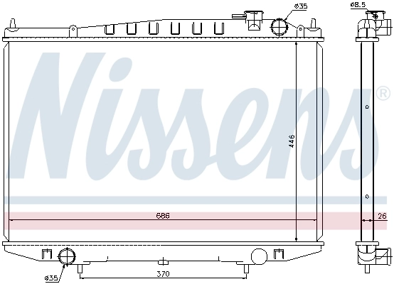 Radiador de esfriamento de motor 67356 Nissens