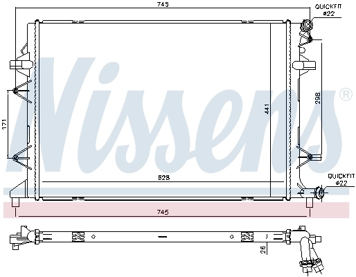 Radiador de esfriamento de motor adicional 65340 Nissens