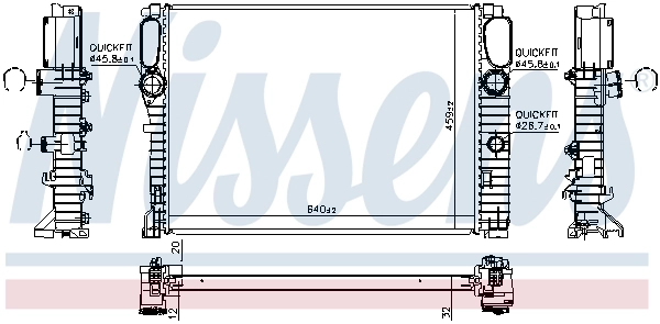 Radiador de esfriamento de motor Nissens 62797A