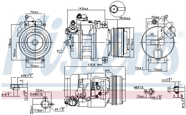 Compressor de aparelho de ar condicionado 89080 Nissens