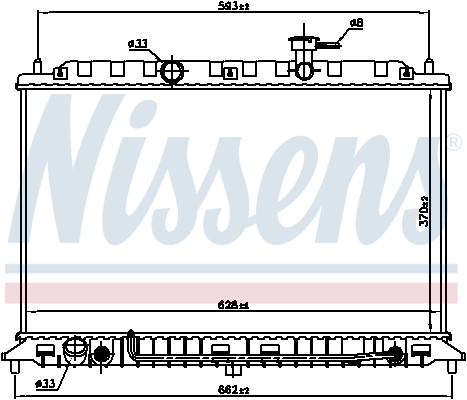 Radiador de esfriamento de motor Nissens 66687