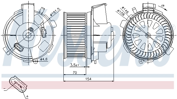 Motor de ventilador de forno (de aquecedor de salão) Nissens 87021