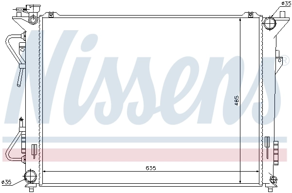 Radiador de esfriamento de motor 67508 Nissens