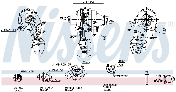 Turbina Nissens 93416 preço, a partir de 217,45 USD