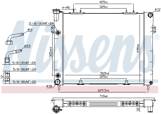 Radiador de esfriamento de motor Nissens 61000