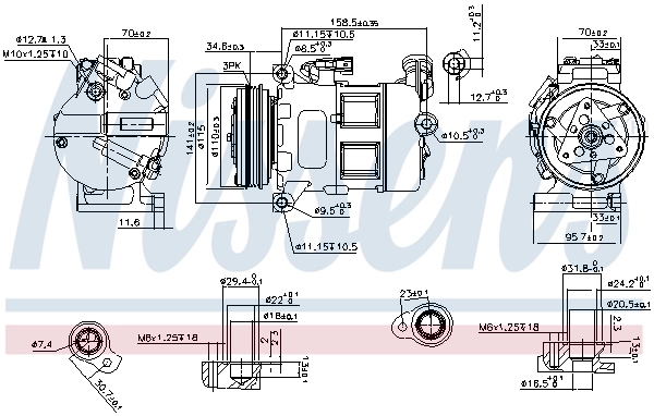 Compressor de aparelho de ar condicionado Nissens 890062 preço, a partir de 416,98 USD
