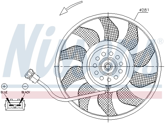 Ventilador (roda de aletas) do radiador de esfriamento Nissens 85618