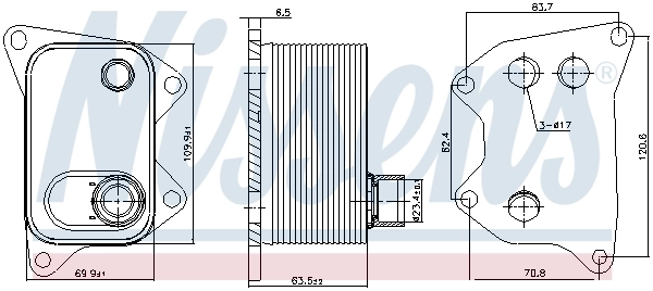 Radiador de óleo (frigorífico), debaixo de filtro 90994 Nissens