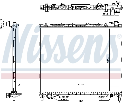 Radiador de esfriamento de motor Nissens 606799