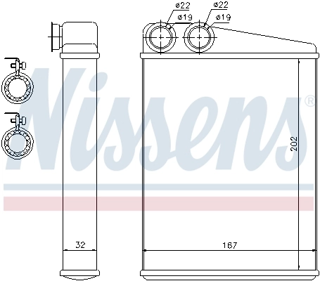 Radiador de forno (de aquecedor) Nissens 72046