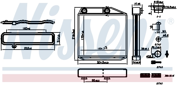 Radiador de forno (de aquecedor) Nissens 707213