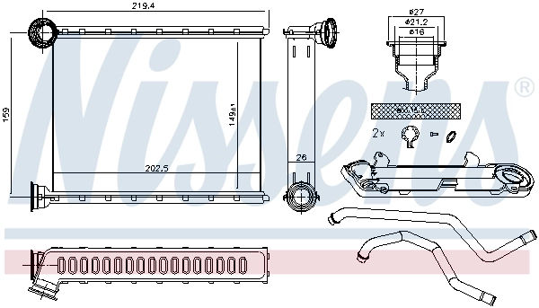 Radiador de forno (de aquecedor) Nissens 72067