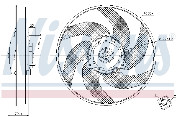  Ventilador elétrico de esfriamento montado (motor + roda de aletas) Peugeot 306 hatchback (7A) (1993 - 2001) 