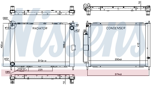 Radiador de esfriamento de motor 637625 Nissens