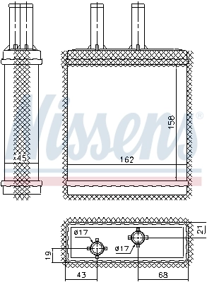 Radiador de forno (de aquecedor) Nissens 77505