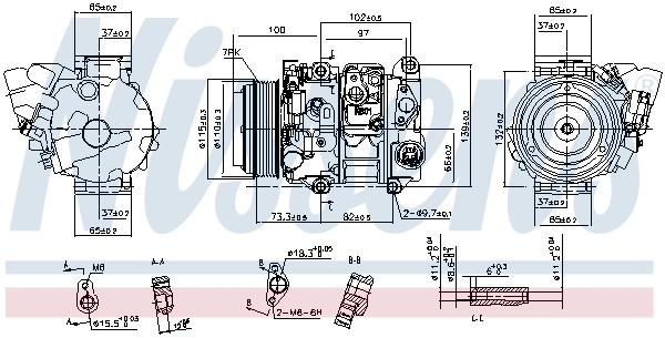 Compressor de aparelho de ar condicionado 890143 Nissens