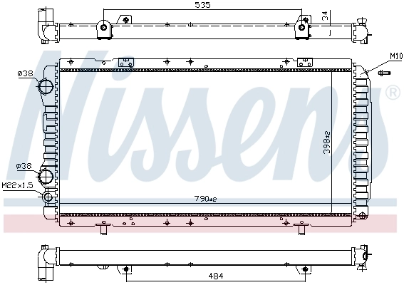 Radiador de esfriamento de motor Nissens 61390