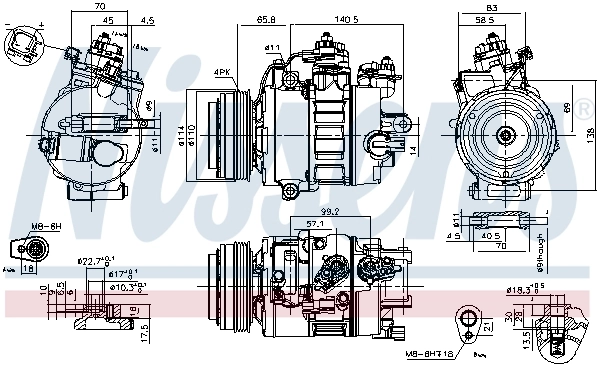 890792 Nissens Compressor de aparelho de ar condicionado