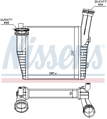 Radiador de intercooler 96611 Nissens