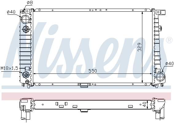 Radiador de esfriamento de motor 60642A Nissens
