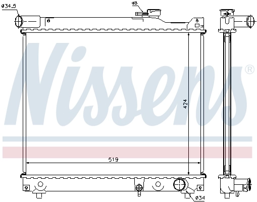Radiador de esfriamento de motor Nissens 64165