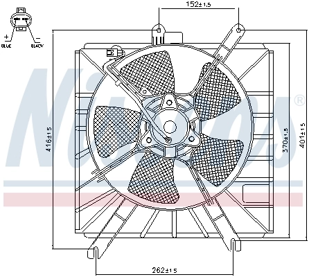 Compre 411523W1 Polcar Difusor do radiador de esfriamento, montado com motor e roda de aletas