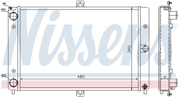 Radiador de esfriamento de motor 62351 Nissens