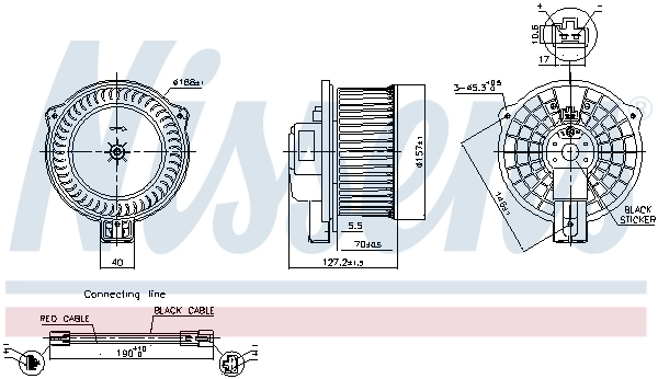 Motor de ventilador de forno (de aquecedor de salão) 87630 Nissens