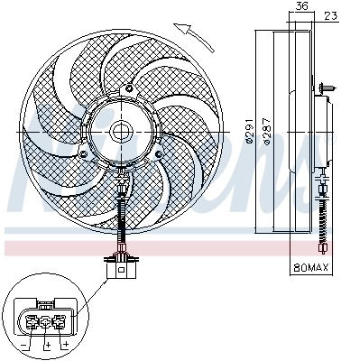 Ventilador (roda de aletas) do radiador de esfriamento Nissens 85545