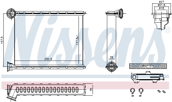 707199 Nissens Radiador de forno (de aquecedor)