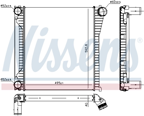 Radiador de intercooler 96136 Nissens