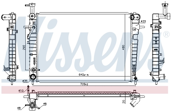 Radiador de esfriamento de motor Nissens 675005