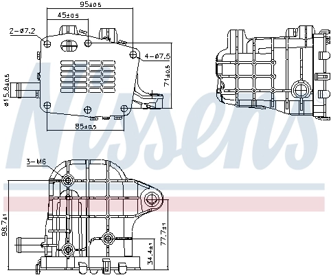 Radiador do sistema EGR de recirculação dos gases de escape 9820965980 General Motors