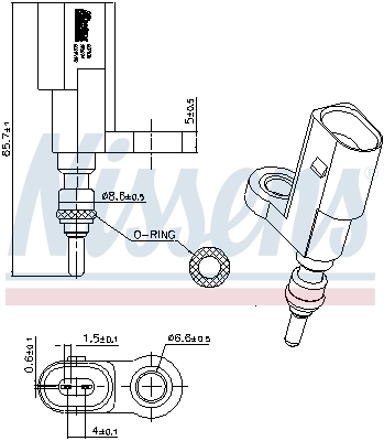 Sensor de temperatura do fluido de esfriamento (de ativação de ventilador do radiador) Nissens 207030