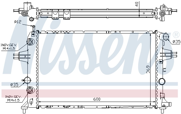 Radiador de esfriamento de motor 63003A Nissens