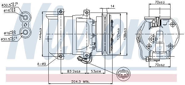 Compressor de aparelho de ar condicionado 89108 Nissens