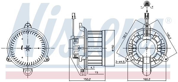 Motor de ventilador de forno (de aquecedor de salão) 34679 NRF