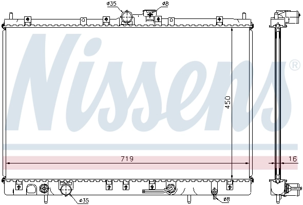 Radiador de esfriamento de motor 628031 Nissens
