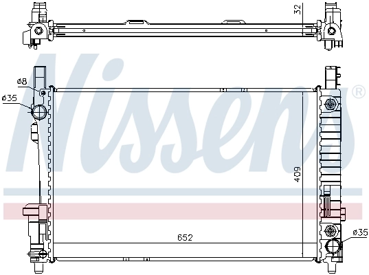 Radiador de esfriamento de motor 62799A Nissens