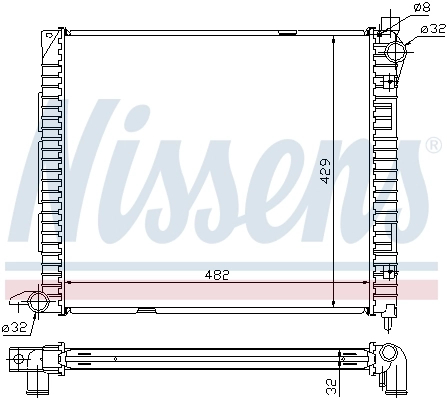 Radiador de esfriamento de motor 64300A Nissens