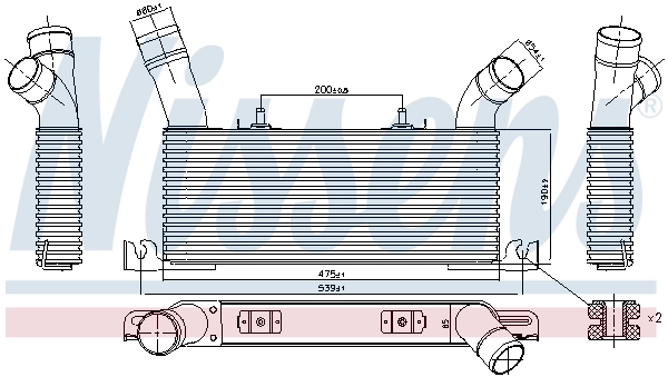 Radiador de intercooler 961006 Nissens
