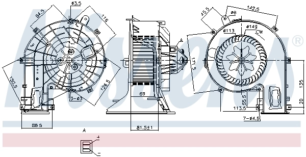 87401 Nissens Motor de ventilador de forno (de aquecedor de salão)