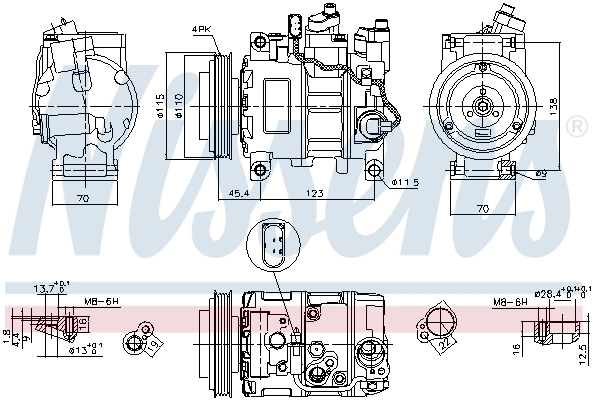 Compressor de aparelho de ar condicionado 89049 Nissens