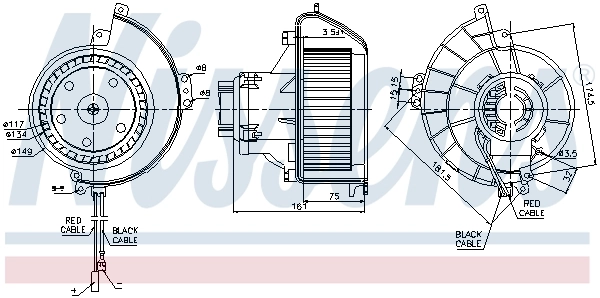 Motor de ventilador de forno (de aquecedor de salão) 87081 Nissens